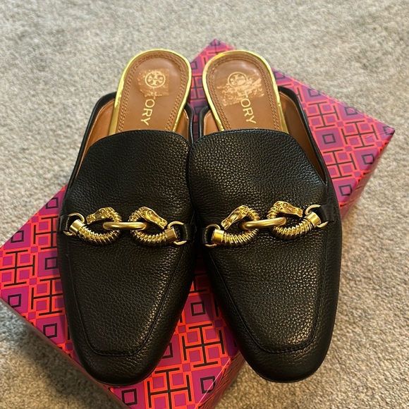 black Tory Burch Jessa Backless Loafer size 7.5 - Picture 1 of 6